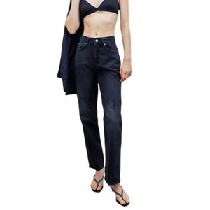 BDG Urban Outfitters Stretch Cowboy Jean Black Denim High Waist Rigid Size 28